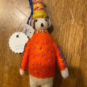 Anthropologie Whimsical Cozy Polar Bear Christmas Tree Ornament NWT